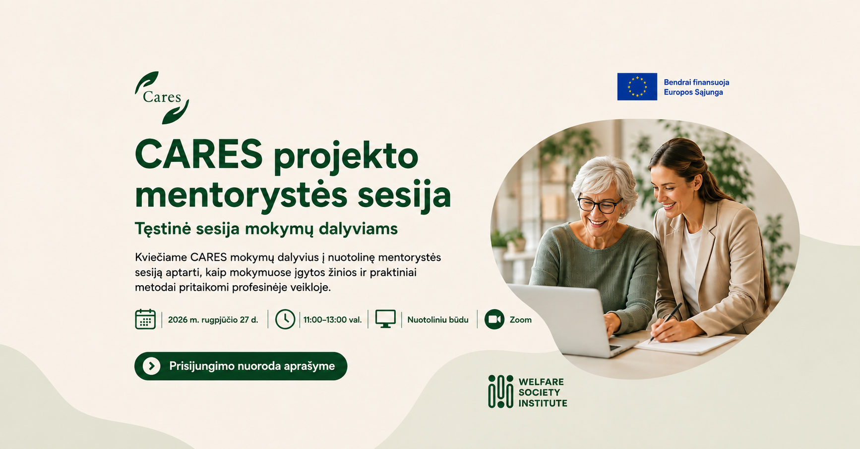 Kvietimas į tęstinę CARES projekto mentorystės sesiją